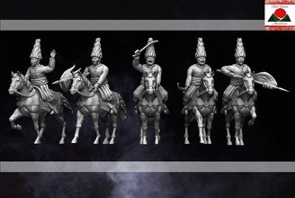 28mm napoleonic persian qajar cavalry 3d print model in figurines 3dexport persia iran wargaming tabletop miniatures 3d print model - Mito3D