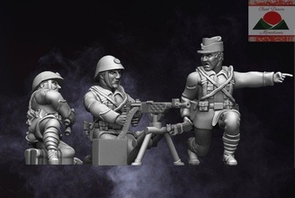 28mm roumain soutien ww2 3d impression modèle in figurines 3dexport wargaming roumanie machine mortier militaire soldats miniatures 3d print model - Mito3D