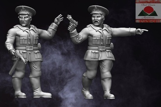 28mm romena ww2 comandantes 3d impressão modelo jogos guerra Romênia Policial comandante apoiado miniaturas 3d print model - Mito3D
