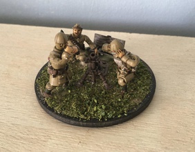 28mm type 99 ija medium mortar 3d print model in figurines 3dexport imperial japanese army japan ww2 war bolt action chain command miniatures 3d print model - Mito3D