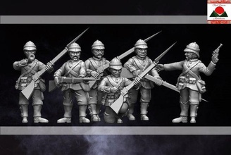 28mm zoulou guerre britanique infanterie multipart 3d impression modèle in figurines 3dexport colonial empire casque moelle fusil guerres anglo 3d print model - Mito3D