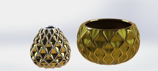 2 3d imprimable jardinières impression modèle in décor 3dexport planteur spécial art géométrique vase pot abstrait 3dprint prêt stl maison fleur céramique moule fabrication extérieur fantaisie 3D print model - Mito3D