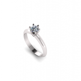 2 classique bague anneaux solitaire sterling imprimable diamant platine brillant mariage engagement bijou bijoux argent délicat lumière or blanc 3d print model - Mito3D