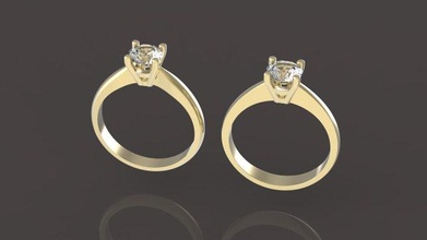 2 Engagement Ring Diamant Schmuck Platin Gold Juwel druckbar brillant Romantik Luxus weiblich Sterling Stein leuchtenden Ringe Liebe 3d print model - Mito3D