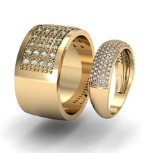 2 fashion rings jewelry diamond printable ring rhino matrix cad engagement gems female women brillant exclusive 3dm stl obj gold cnc 3d print model - Mito3D