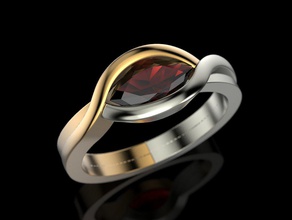 2 anillo de metal marquesa la joyería impresión 3dprinted imprimible los anillos diseño joya oro moda printabl creación prototipos plata 3d print model - Mito3D