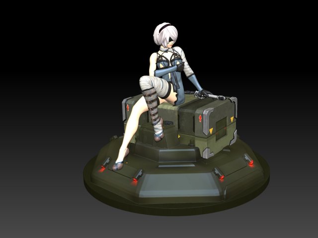 2b Nier Otomata fanart heykel 3d Yazdır Kadın Nierautomata karakter Meydan Enix anime Anime kızı oyun kız şekil oyuncaklar heykeller tamircilik kahraman merak etmek 3D print model - Mito3D