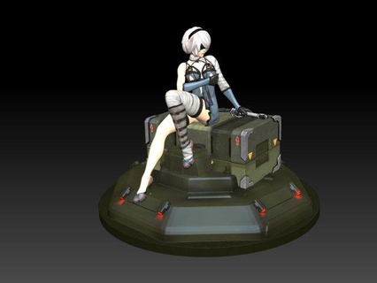 2b Nier Otomata fanart heykel 3d Yazdır Kadın Nierautomata karakter Meydan Enix anime Anime kızı oyun kız şekil oyuncaklar heykeller tamircilik kahraman merak etmek 3d print model - Mito3D