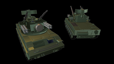 2s6 tunguska tanques 3d impressão modelo in veículo 3dexport guerra trovão uau modelos modelagem brinquedo panzer panzerkampfwagen 3d print model - Mito3D