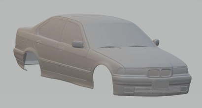 320i druckbare Körper Auto bedruckbar ist 1-32 1-24 slot scalextric tamiya rc drift 3d print model - Mito3D