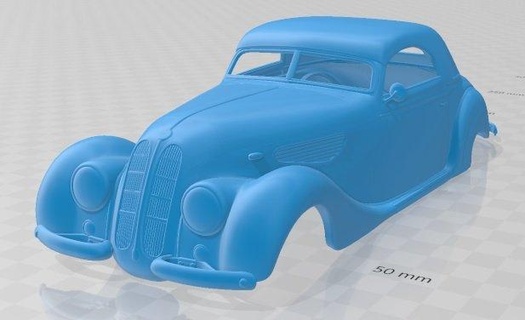 327 cabriolet 1937 imprimível corpo carro automotivo fenda escalextrico Tamiya rc miniz passatempo micro 3d print model - Mito3D