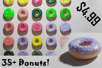35 donut collection food foods donuts donuts2 donutcup tasty quality quality-optimization cheapest cheap inexpensive 3d print model - Mito3D