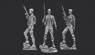 özel kuvvetler asker 3d bas rahatlama yazdır model in heykel 3dexport türk komando askeri adam savaşçı savaş karakter stl yazdırılabilir soldier relief ordu piyade army man 3d print model - Mito3D