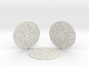 3 labirent bardak coaster posavasos laberinto 3d print model - Mito3D