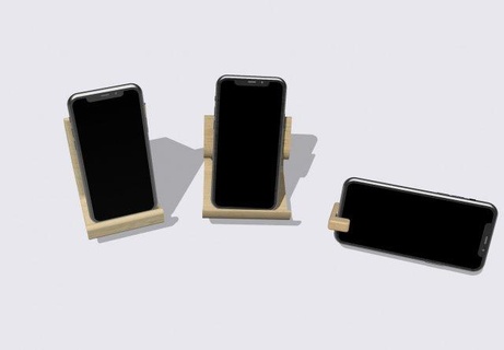 3 modelo escritorio smartphone soporte realizable madera impresión 3d teléfono casos holder 3d print model - Mito3D