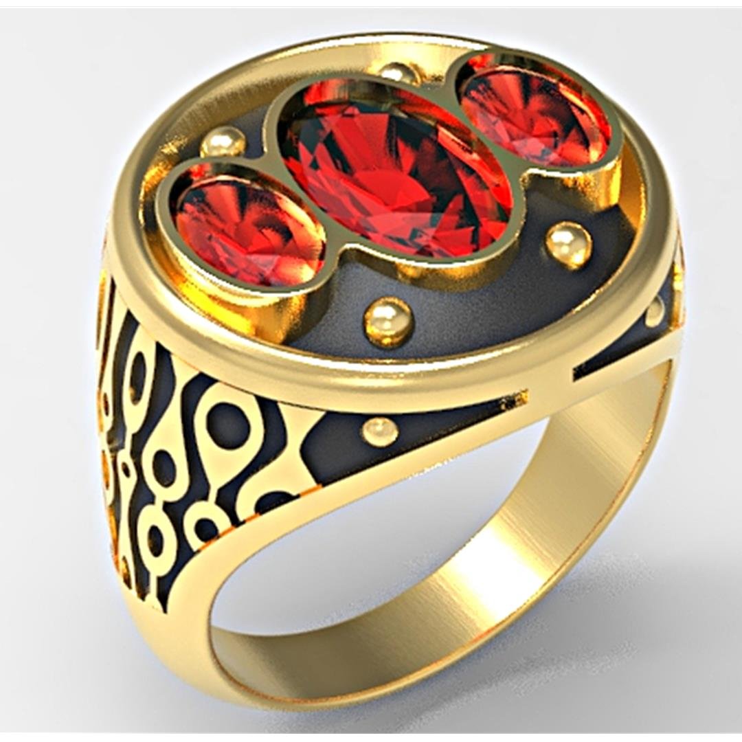 3 oval gems ring jewellery jewelry cut gem 3D print model - Mito3D