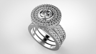 3 Zeilen Verlobungsring solitaire engagement ring Schmuck 3dmodel Diamanten 3d print model - Mito3D