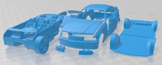 3 serie cupé 1993 imprimible coche vehiculo in separar partes 3d impresión modelo automotor 3dexport espacio scalextric tamiya rc miniz pasatiempo micro deriva 3d print model - Mito3D