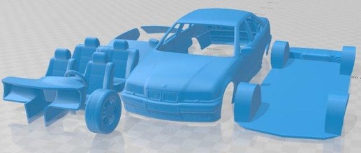 3 Series sedan 1994 imprimível carro fenda escalextrico Tamiya rc miniz passatempo micro deriva 3d print model - Mito3D