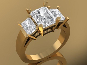 3 stone basic ring 3d print model in rings 3dexport diamond fashion jewelry 3dstile 3d print model - Mito3D