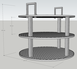 3 tier tray - round free trays 3d print model - Mito3D