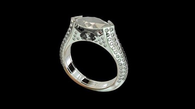 3d02 diamant mode bague bijou argent or bijoux 3d print model - Mito3D