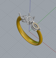 3d101 diamante moda anel jóia prata ouro bijuterias joalheria 3d print model - Mito3D