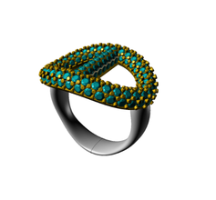 3d123 diamante Moda anillo joya plata oro bisutería joyería 3d print model - Mito3D