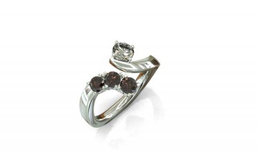 3d124 diamante moda anel jóia prata ouro bijuterias joalheria 3d print model - Mito3D