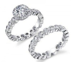 3d12 compromiso diamante Moda anillo joya plata oro bisutería joyería 3d print model - Mito3D