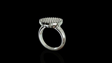 3d145 diamante Moda anillo joya plata oro bisutería joyería 3d print model - Mito3D