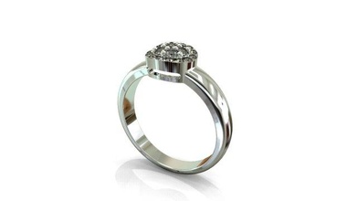 3d147 diamante Moda anillo joya plata oro bisutería joyería 3d print model - Mito3D