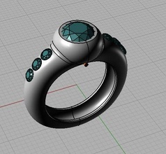 3d150 diamante Moda anillo joya plata oro bisutería joyería 3d print model - Mito3D
