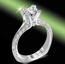 3d159 diamante Moda anillo joya plata oro bisutería joyería 3d print model - Mito3D