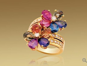 3d176 diamante Moda anillo joya plata oro bisutería joyería 3d print model - Mito3D