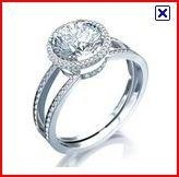 3d191 diamante Moda anillo joya plata oro bisutería joyería 3d print model - Mito3D