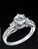 3d192 diamante Moda anillo joya plata oro bisutería joyería 3d print model - Mito3D