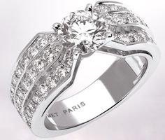 3d209 diamante Moda joya plata oro bisutería joyería anillo 3d print model - Mito3D