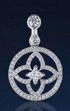 3d257 pendientes boucles doreilles diamante Moda joya plata oro bisutería joyería 3d print model - Mito3D