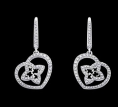 3d261 pendientes boucles doreilles diamante Moda joya plata oro bisutería joyería 3d print model - Mito3D