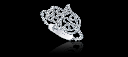 3d266 diamante Moda anillo joya plata oro bisutería joyería 3d print model - Mito3D