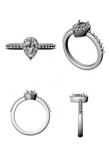 3d26 diamante moda anel jóia prata ouro bijuterias joalheria 3d print model - Mito3D