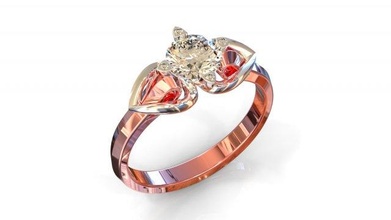 3d28 jewel silver gold bijoux gioielleria diamond fashion ring 3d print model - Mito3D