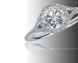 3d53 diamante Moda anillo joya plata oro bisutería joyería 3d print model - Mito3D