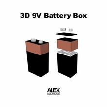 3d 9v batterie boîte organisateur récipient espace rangement 3d print model - Mito3D