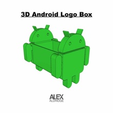 3d Android logo boîte libre téléphone espace rangement 3d print model - Mito3D