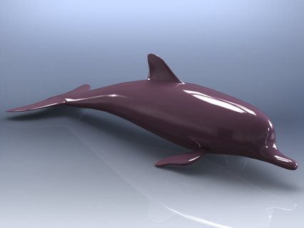 3d art surface pink dolphin animals freshwater fish beautiful artwork low poly high quality textures printing printable sculptures curve design 3d print model - Mito3D