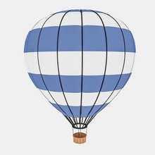 3d ballon modell 02 3dexport luft himmel poly realistisch karikatur fbx obj max maya 3dsmax holz alt blau farbig korb spaß 3d print model - Mito3D
