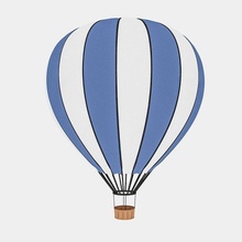 3d balloon model 03 air sky poly realistic cartoon fbx obj max maya 3dsmax wood blue colored basket fun 3d print model - Mito3D