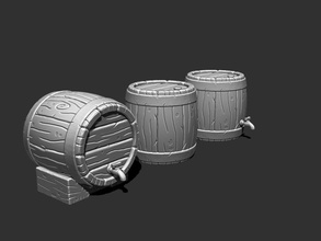 3d tambor de impressão barril idade dos desenhos animados madeira estilizado a cerveja toque rapidamente em 3d print model - Mito3D